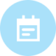 Calendar icon with a light blue background and white details.